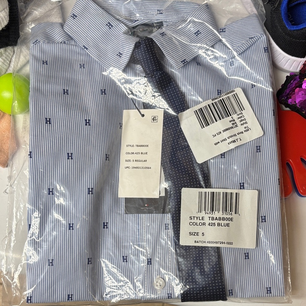 Tommy Hilfiger Blue Striped Kids Button Down Shirt